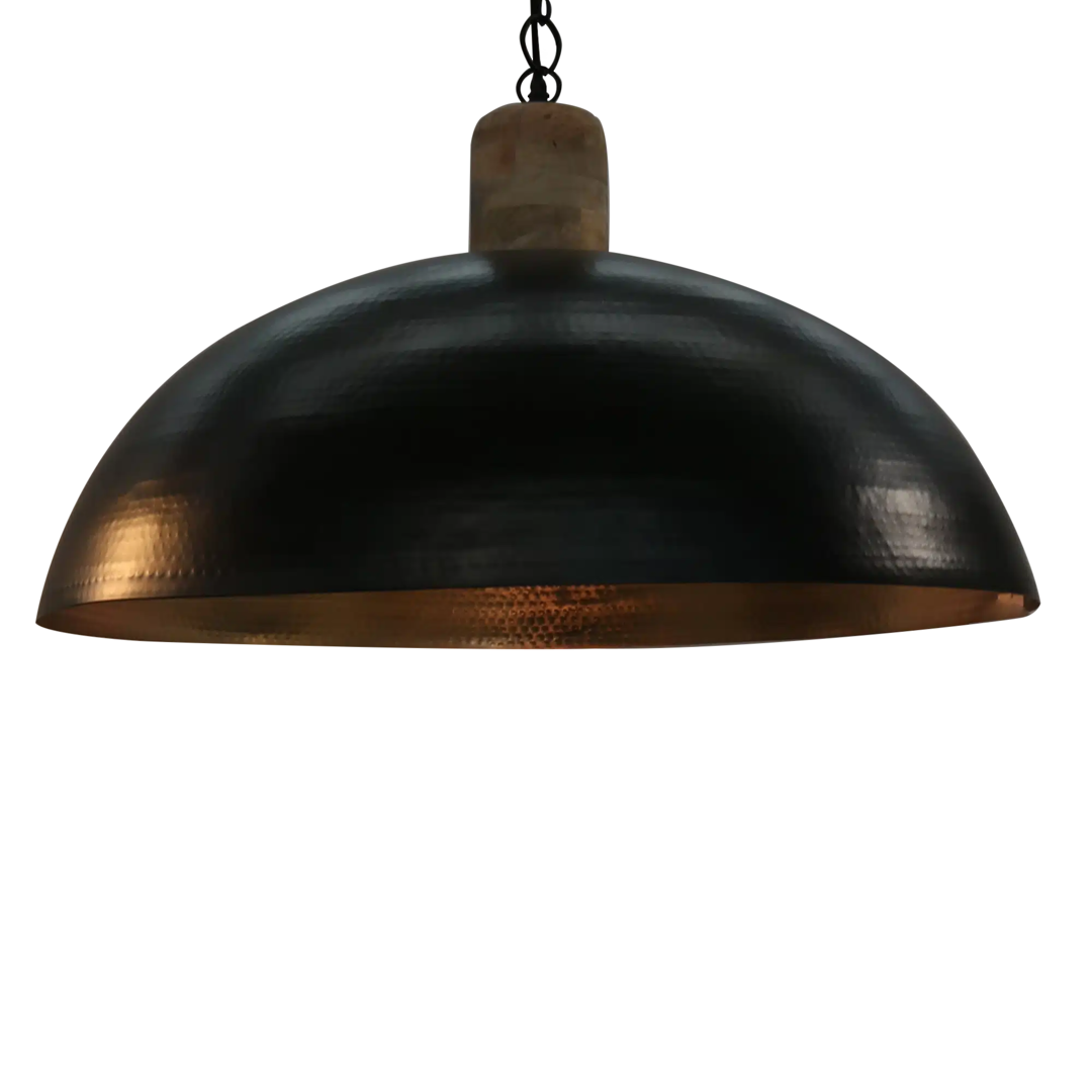 Round Dome Pendant 82cm dia - Black Outside and Gold Inside image 3